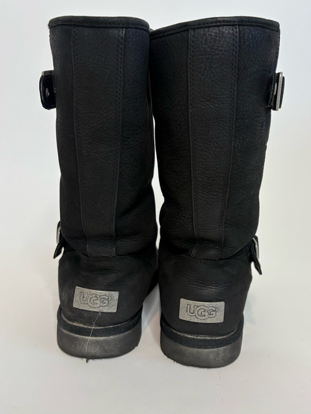 UGG-Sutter Moto Buckle Shearling Boot Women's Size 9 Black 1005374 - Picture 8 of 12